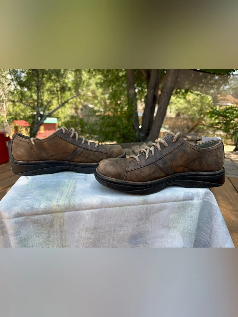 Merrell World Piece Oxford Shoes in dark brown leather